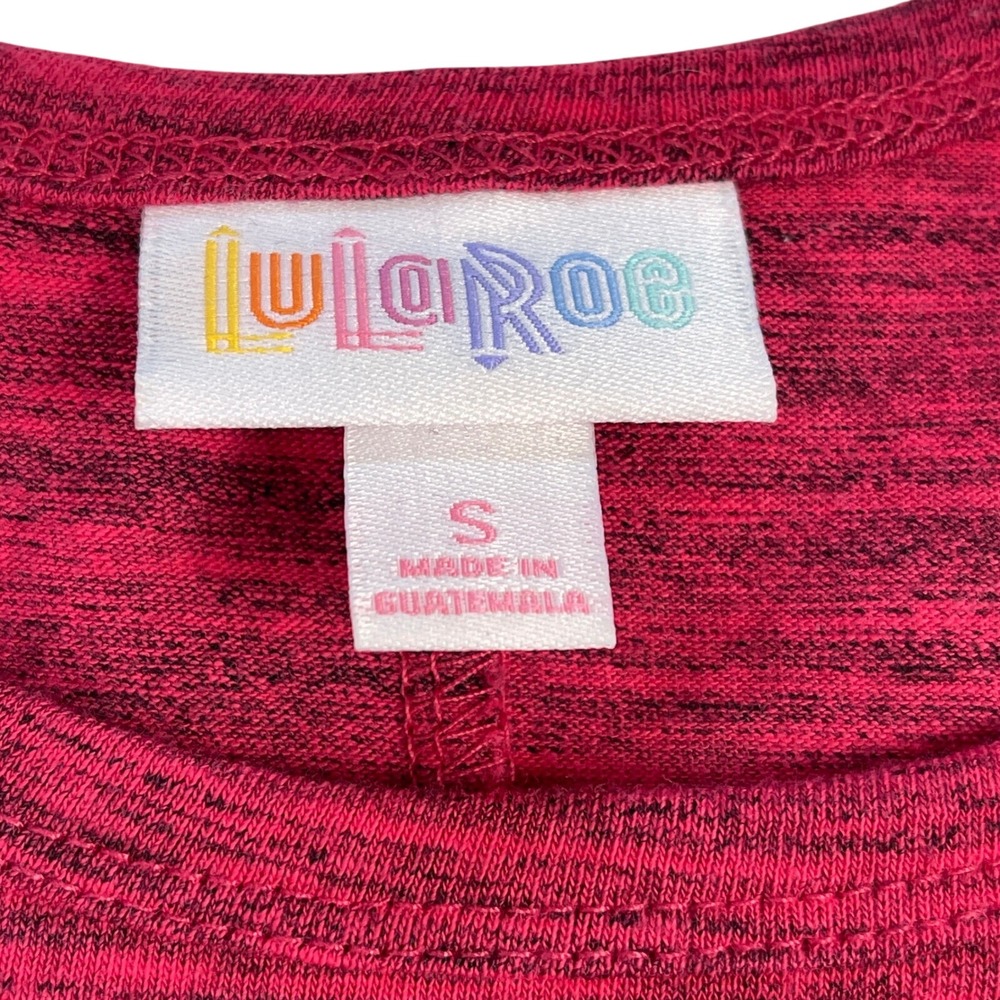 LuLaRoe Carly T-Shirt Dress S Heathered Pocket Short Sleeve A-Line - Picture 4 of 6